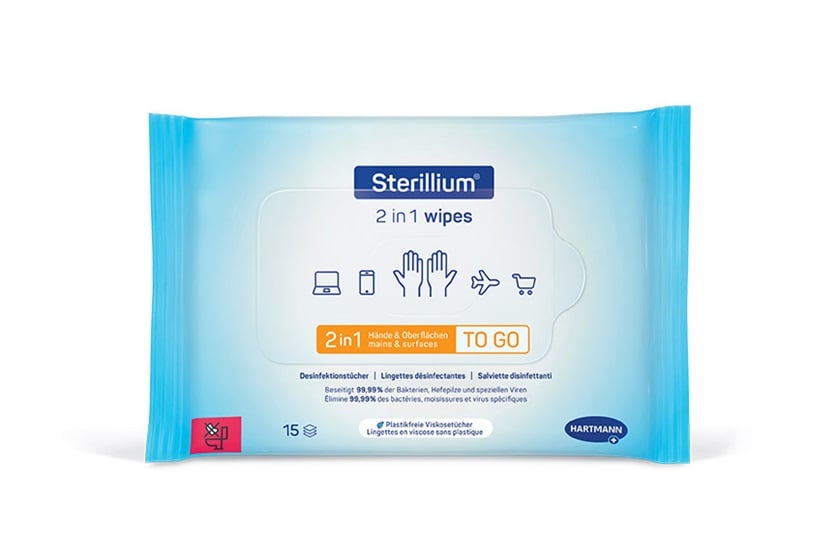 Sterillium® 2 in 1 wipes.