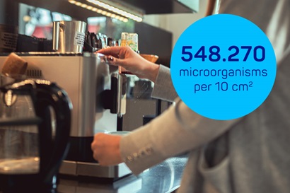 Coffee machine reservoirs are also contaminated with germs